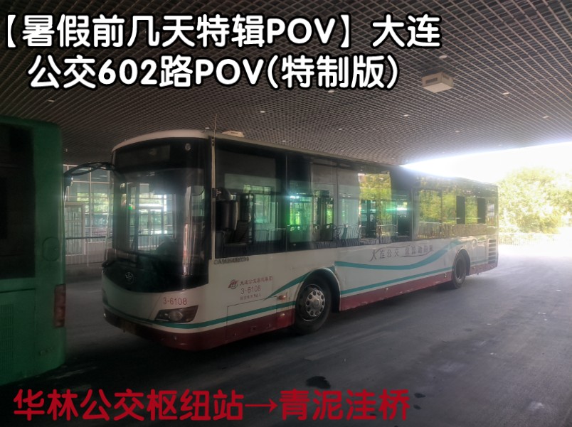 【暑假前几天特辑pov】大连公交602路pov(特制版) 华林公交枢纽站