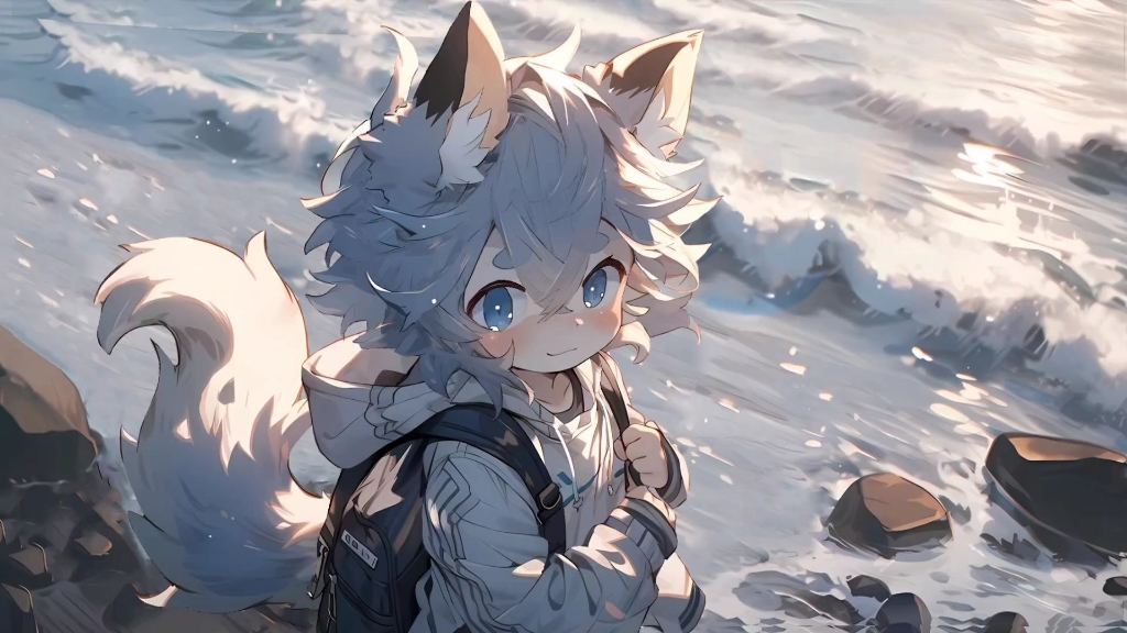 【furry动态壁纸】兽兽的海边旅行-夏后曦和-术师队记录-哔哩哔哩视频
