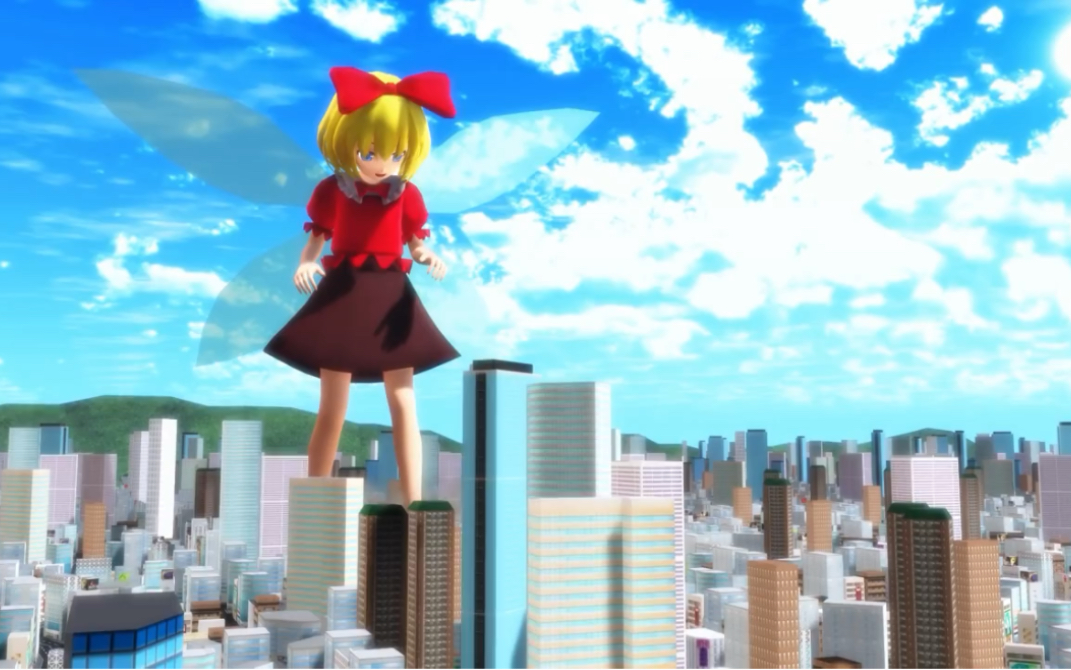 [图][MMD giantess]小さな巨大娘と大きな巨大娘small giantess and big