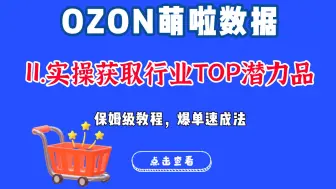 Download Video: 【Ozon热销蓝海潜力品】俄罗斯ozon新手卖家获取行业TOP热销蓝海潜力品实操保姆级教程（纯干货，关注领取ozon选品工具）