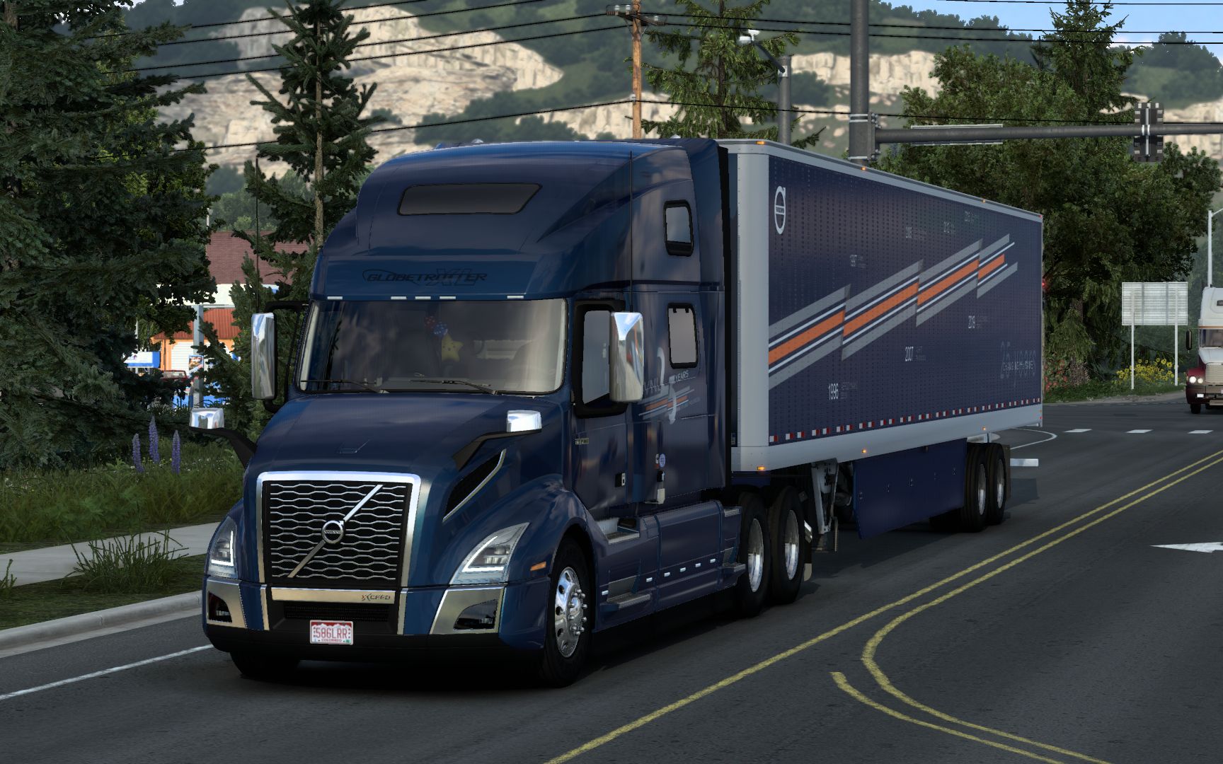 美国卡车模拟:新车试玩 驾驶全新一代沃尔沃vnl860 夜间行驶在