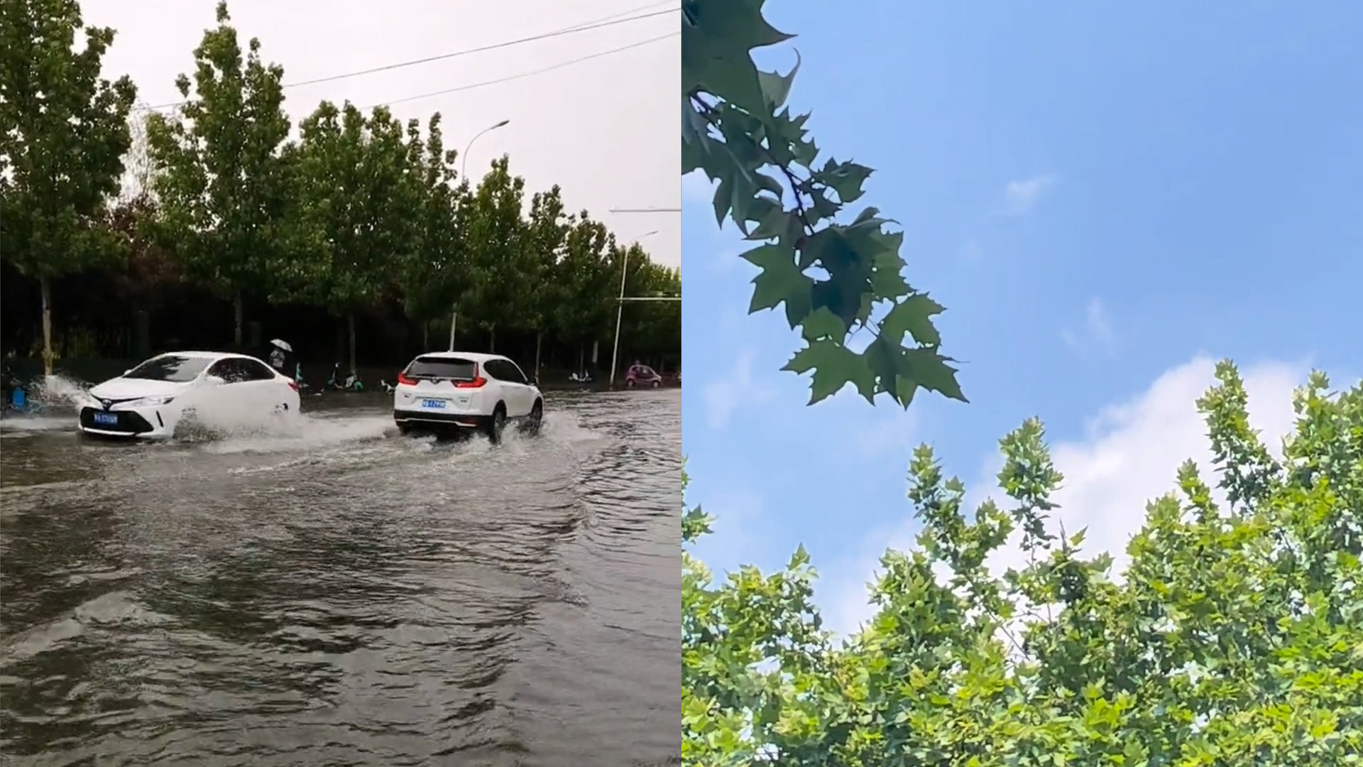 高温暴雨无缝切换!河南多地迎暴雨路面被淹,郑州明天再冲40℃哔哩哔哩bilibili