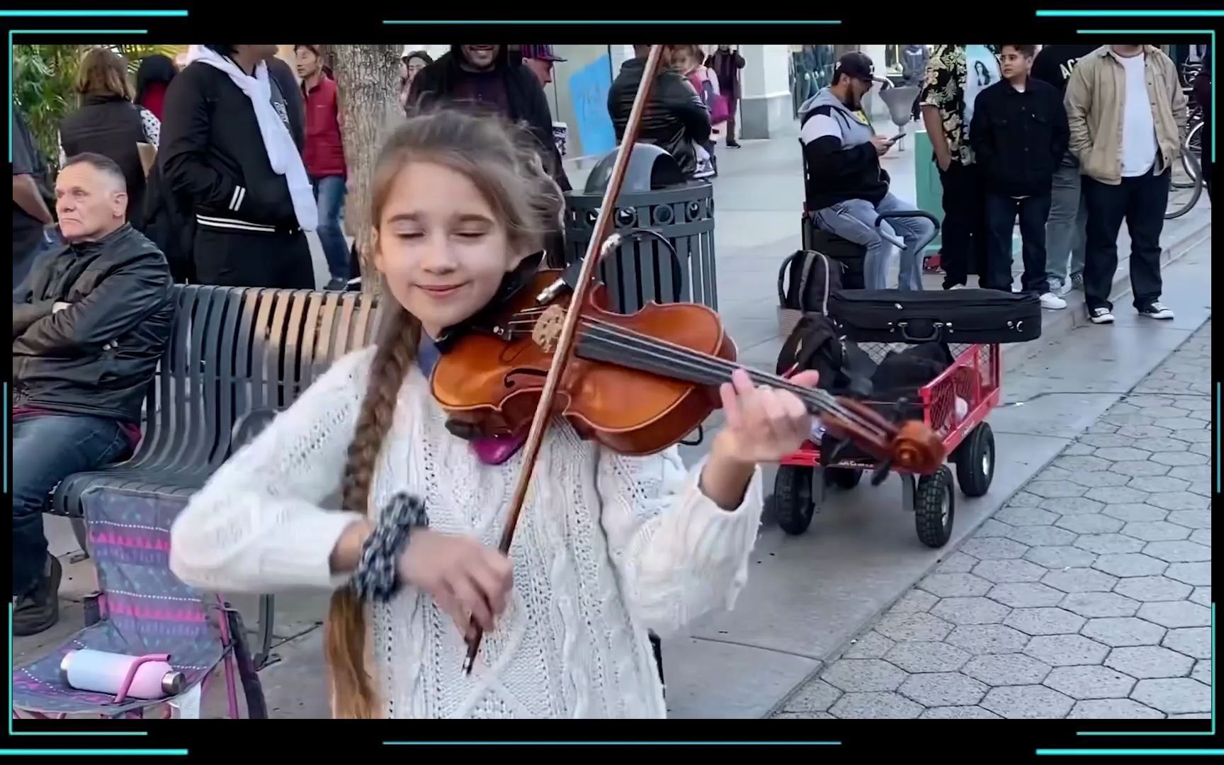 my heart will go on(我心永恒)-卡罗琳娜小提琴街头表演_哔哩哔哩
