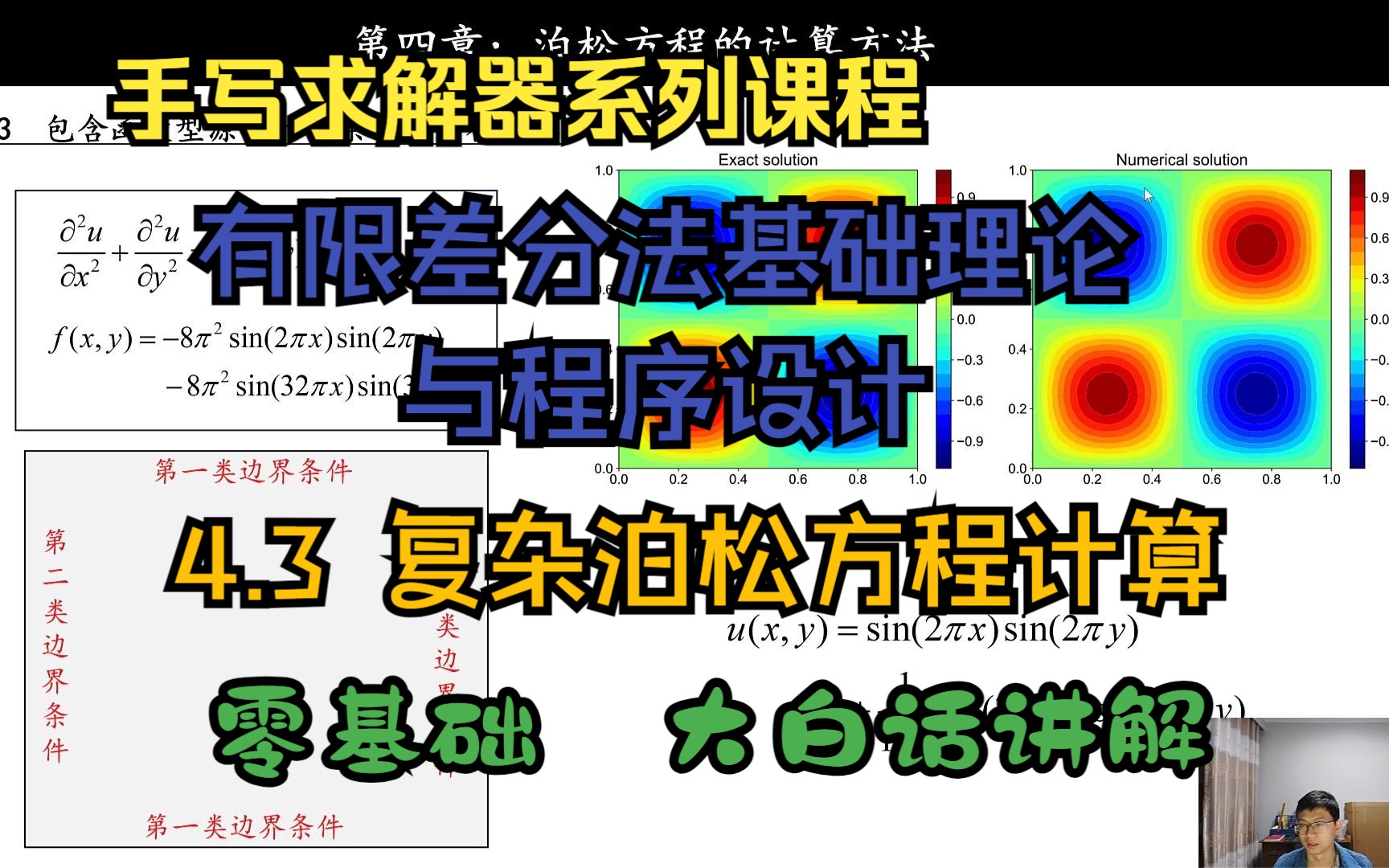 [图]4.3 MATLAB包含函数型源项的复杂泊松方程计算__手写求解器系列课程