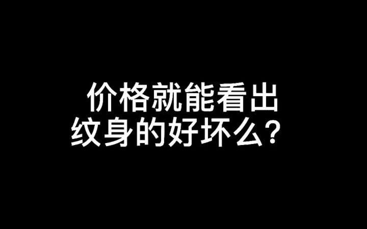 【纹身】价格就能看出纹身的好坏么?哔哩哔哩bilibili