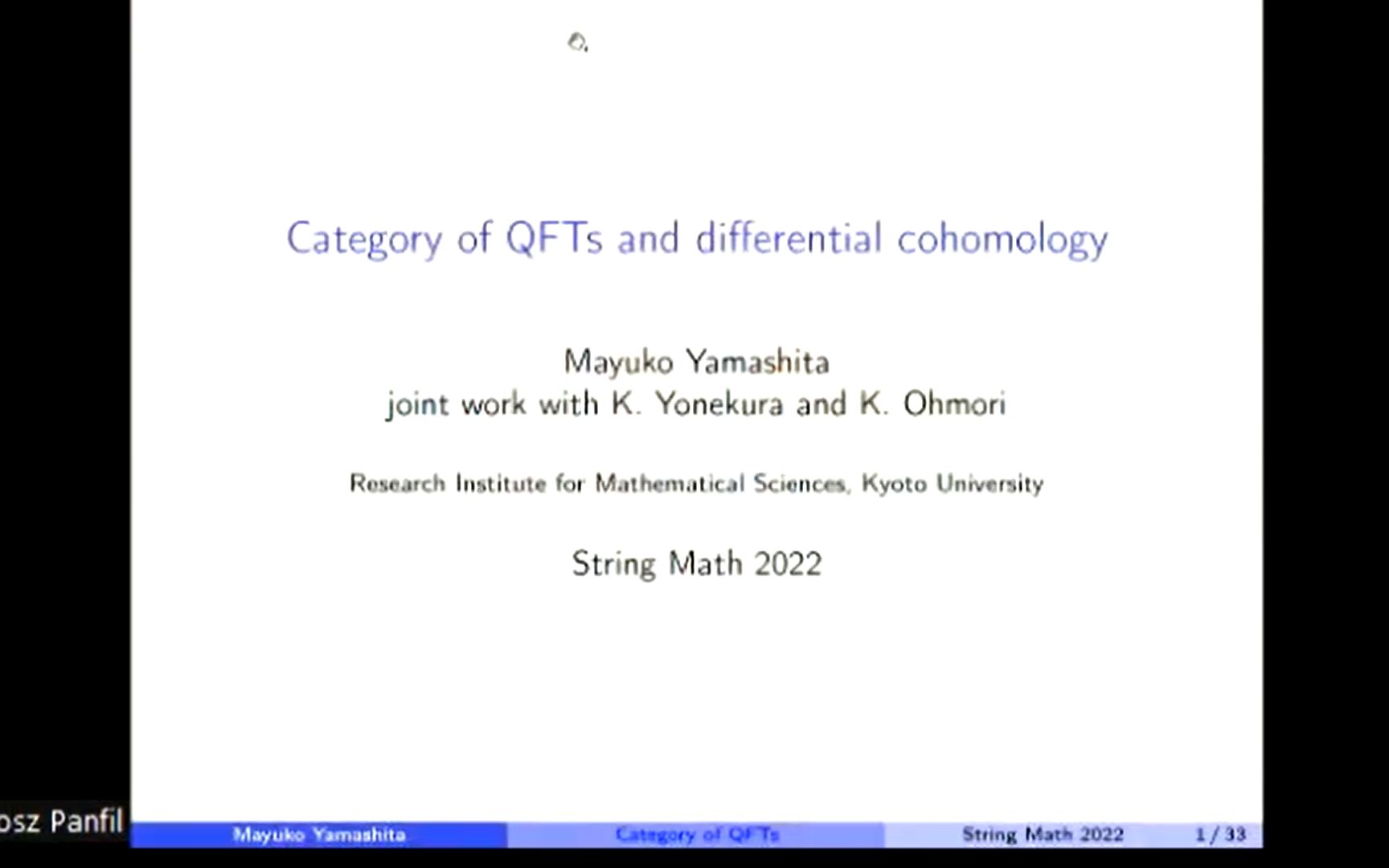 Mayuko Yamashita(山下真由子):Category of QFTs and differential cohomology哔哩哔哩bilibili