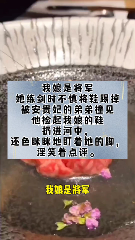 我娘是将军,她练剑时不慎将鞋踢掉,被安贵妃的弟弟撞见.他捡起我娘的鞋,扔进河中,还色眯眯地盯着她的脚,淫笑着点评.「沈将军么,虽然是个母老...