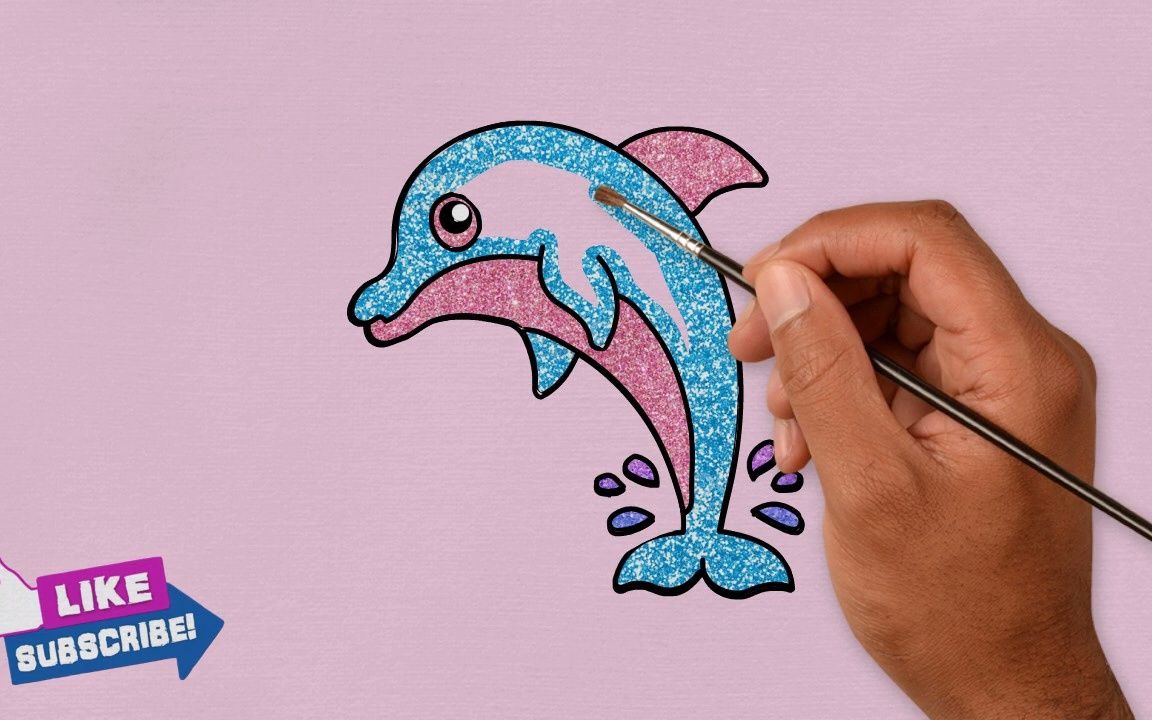 如何画海豚 how to draw a dolphin