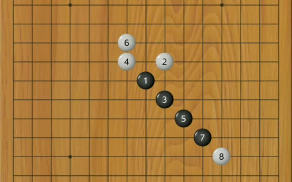 抛砖引玉---斜三阵  有朋友说  如果黑棋第⑨手挡住白棋活二④⑥  白