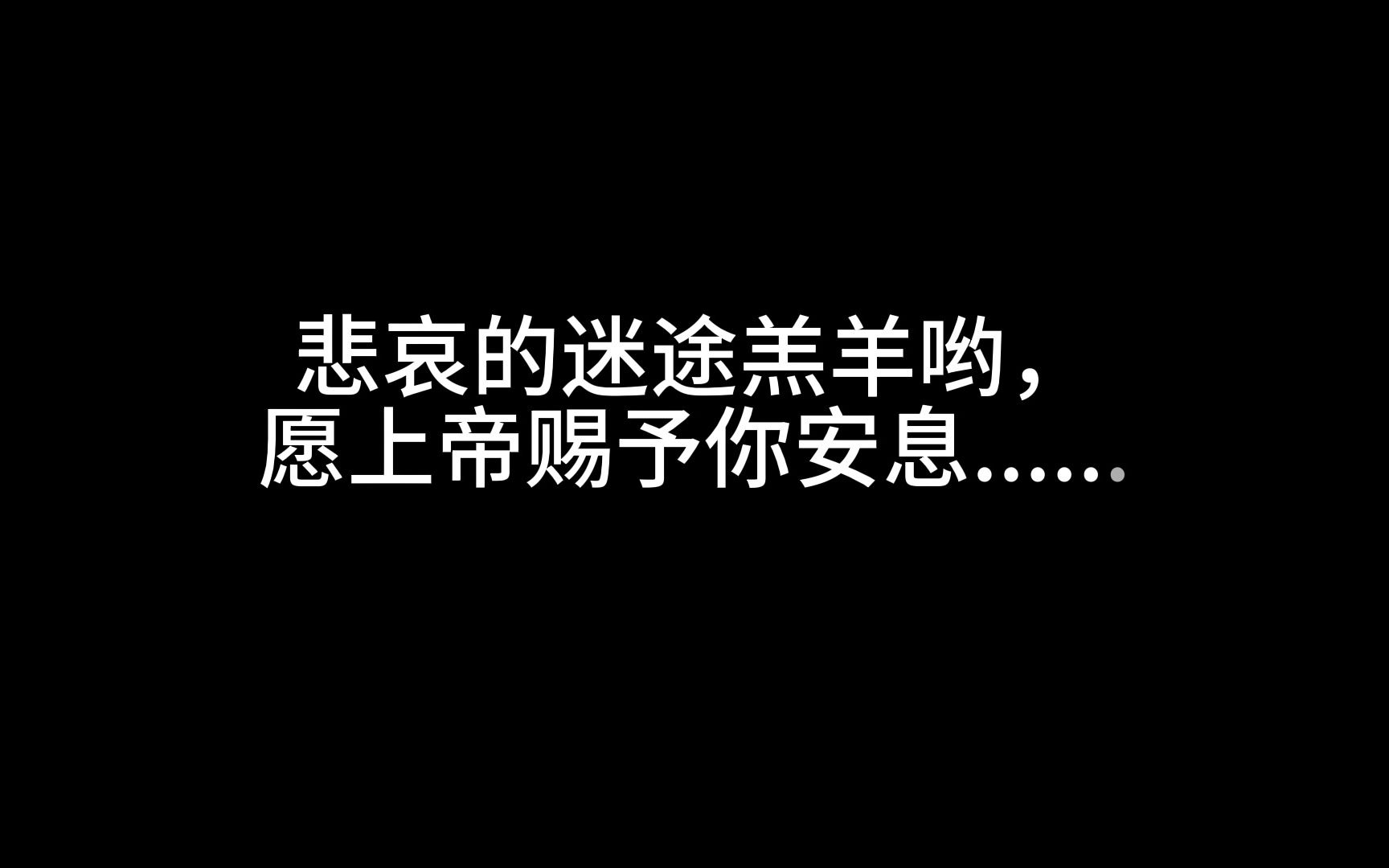 [图]悲哀的迷途羔羊哟，愿上帝赐予你安息......