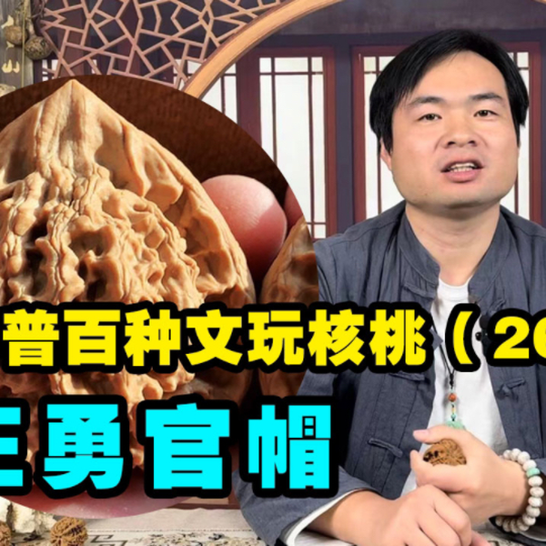 科普百种文玩核桃之二十六王勇官帽，也叫麒麟纹官帽，经典的老