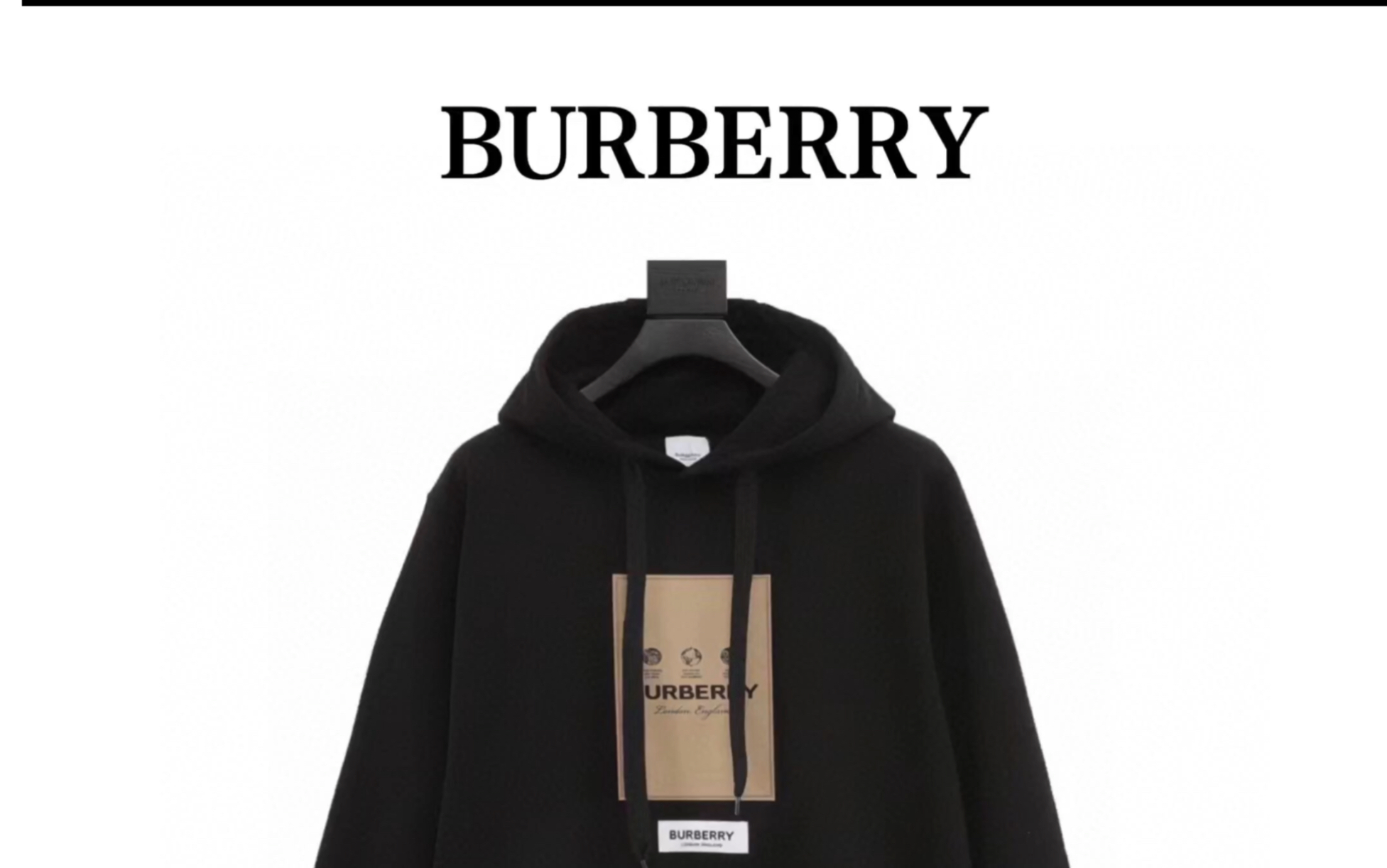 說一下高仿burberry巴寶莉標籤貼布連帽衛衣