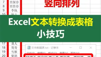 在EXCEL表格中，如何将一堆名字，竖向排列成一列呢？