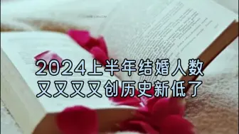 Download Video: 2024年上半年结婚登记人数，又又又又创下历史新低了。