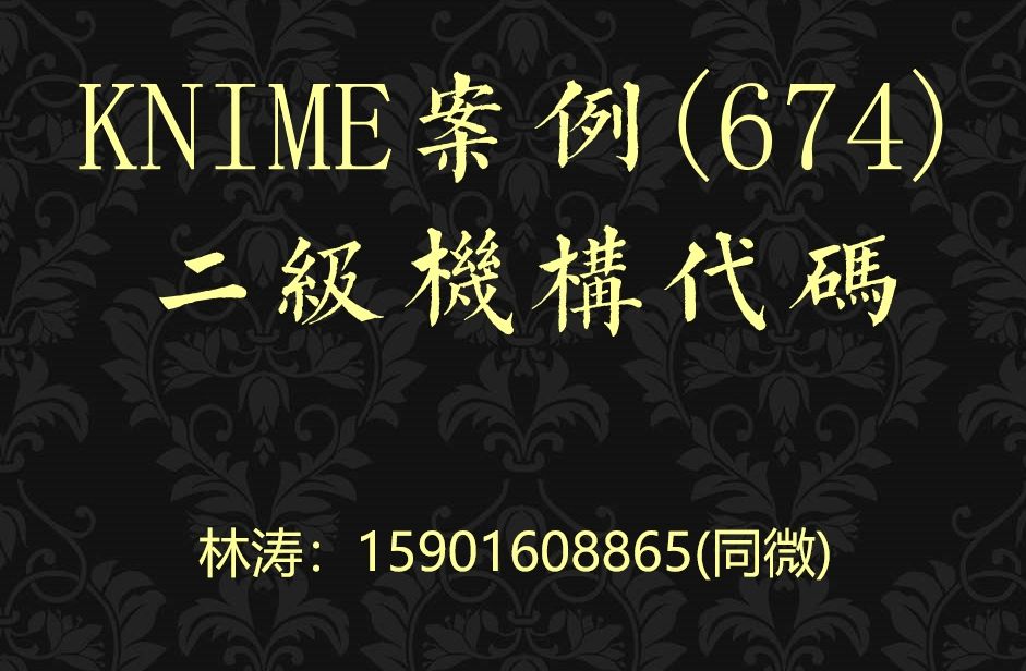 KNIME案例(674)二级机构代码哔哩哔哩bilibili