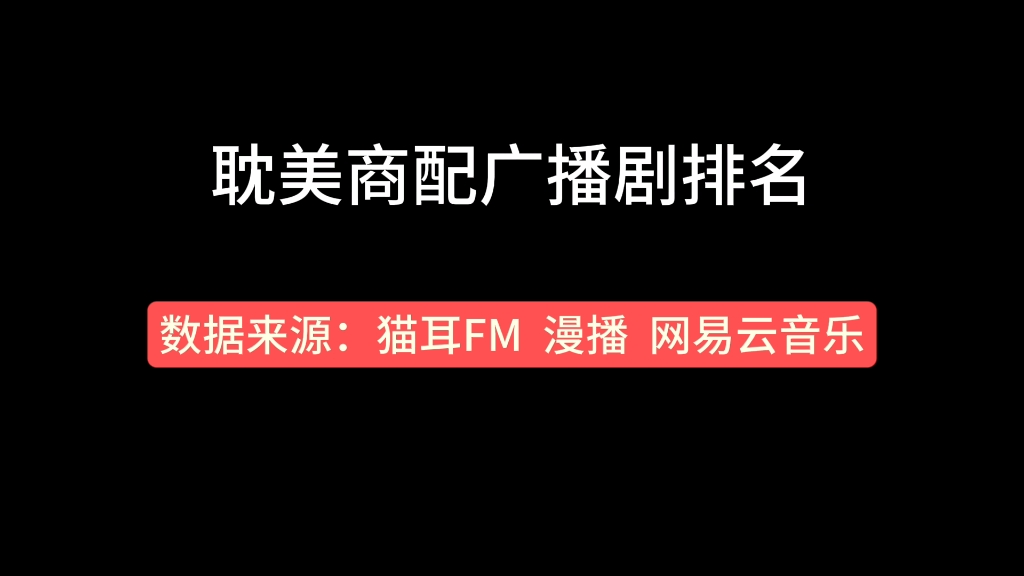 [图]原耽商配广播剧破千万总排名