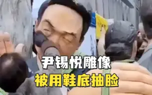 Tải video: 抗日纪念日尹锡悦认敌为友，韩民众在其雕像前边打边骂，用鞋底抽脸