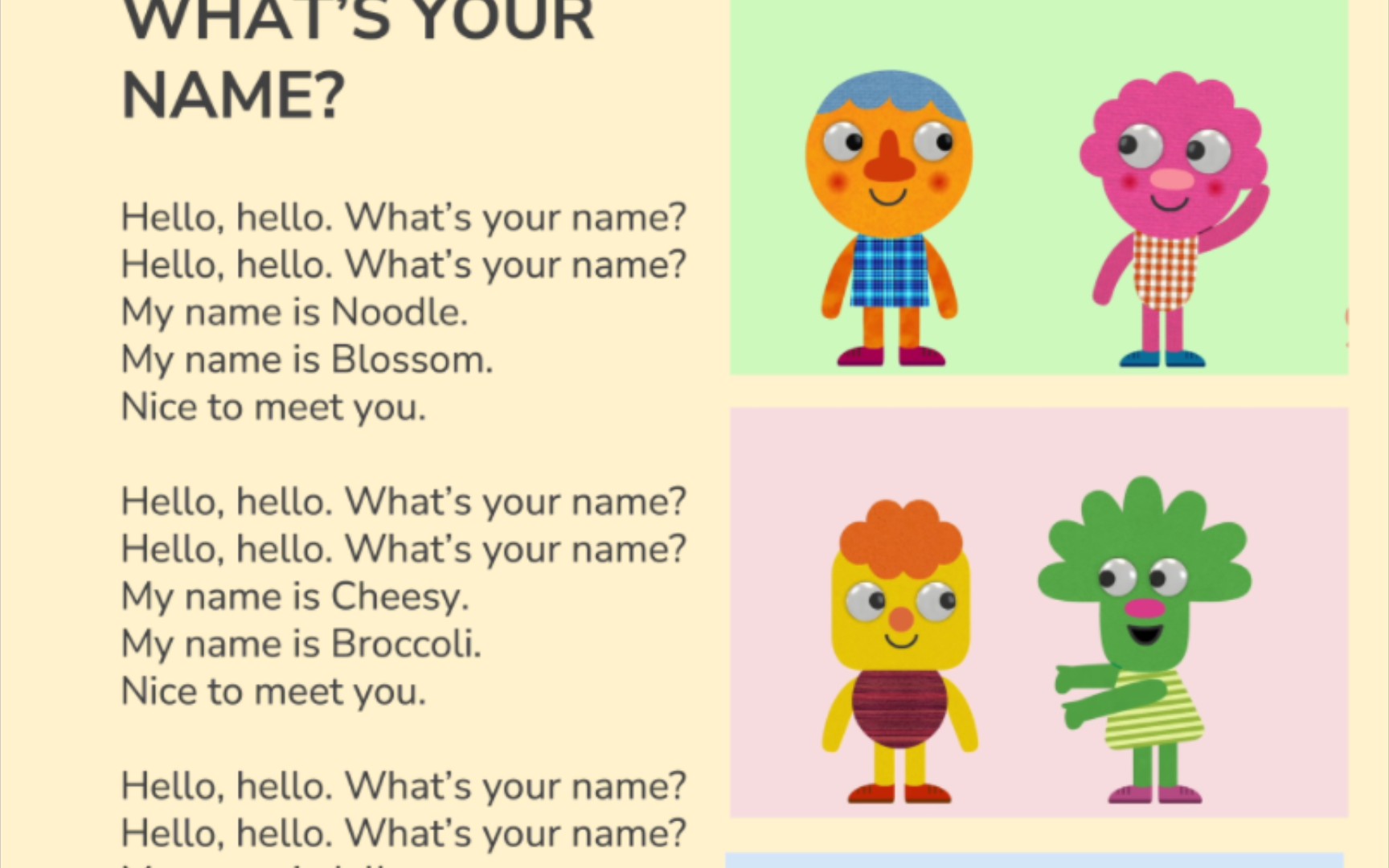 [图]幼儿英语动画：what's your name?