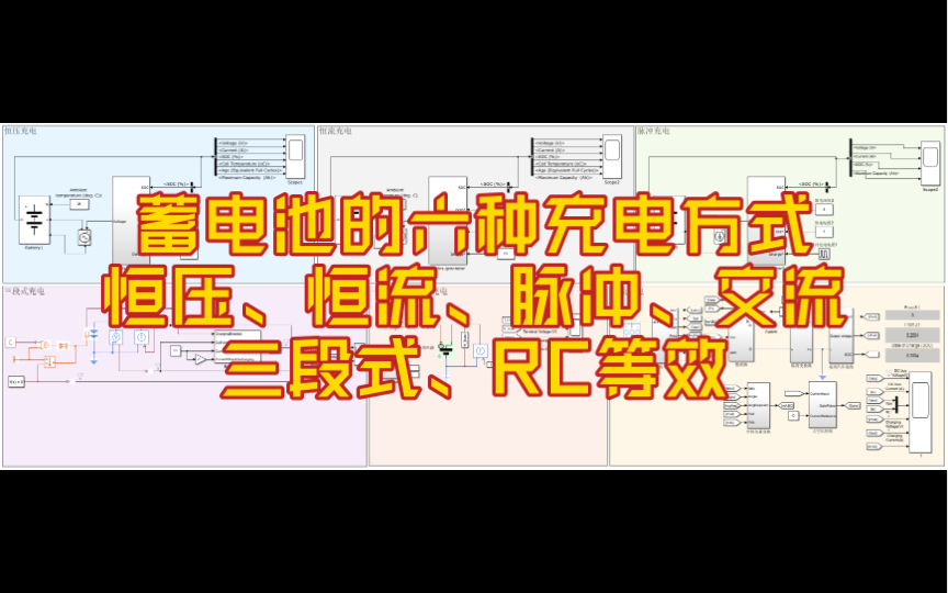 蓄电池的六种充电方式simulink仿真恒压、恒流、三段式、脉冲式、rc等效电路、交流哔哩哔哩bilibili