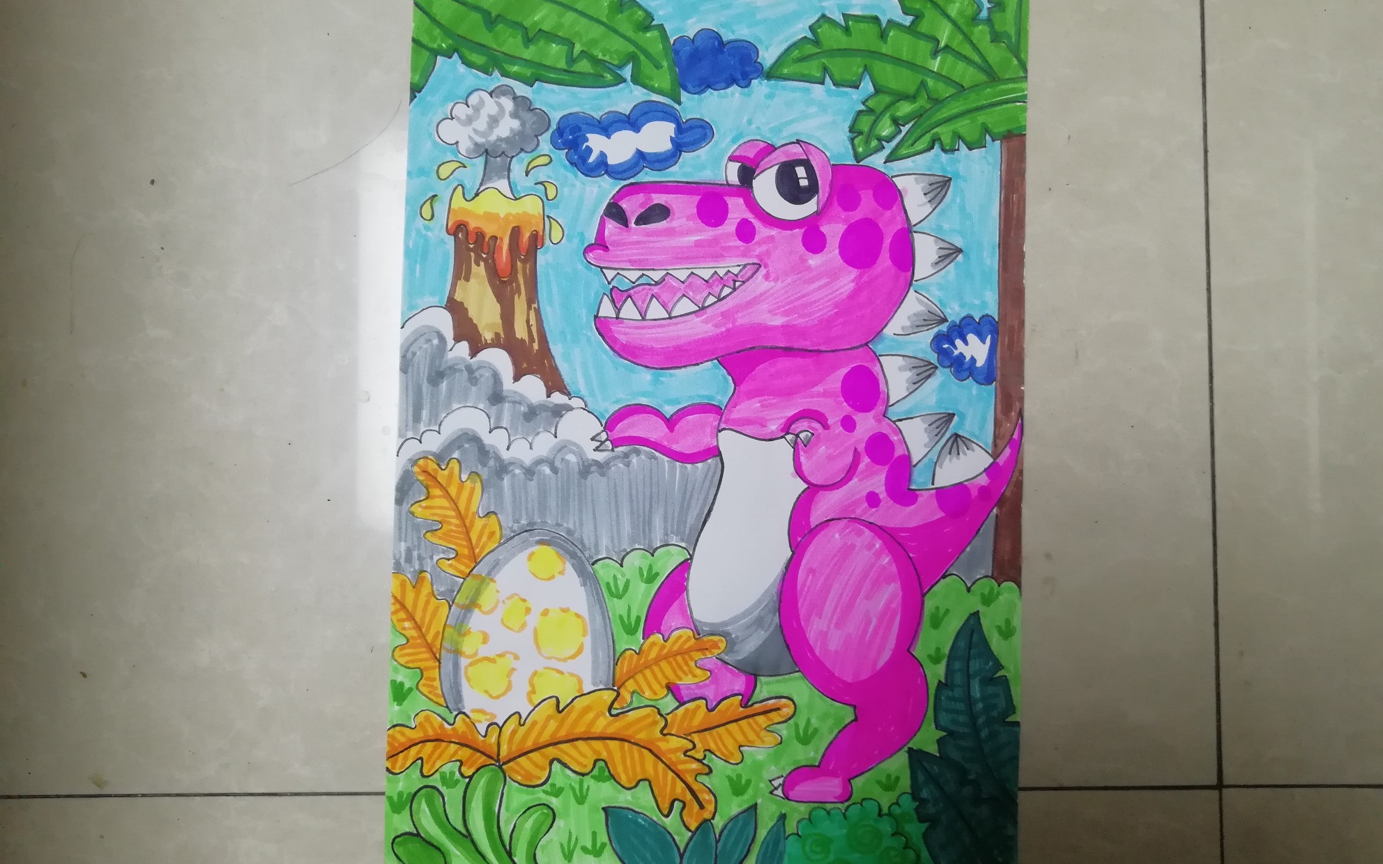 【水彩过程】小恐龙绘画实操完整版