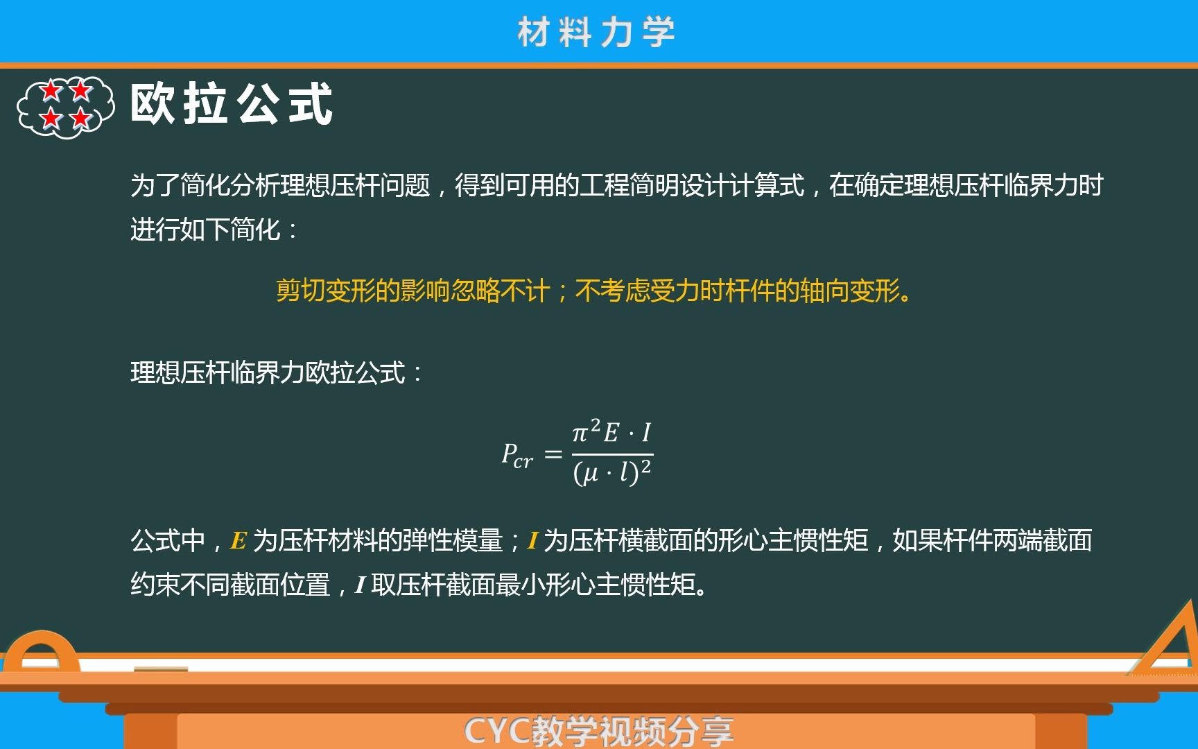 [图]工程力学-材料力学16（理想压杆的临界力欧拉公式）