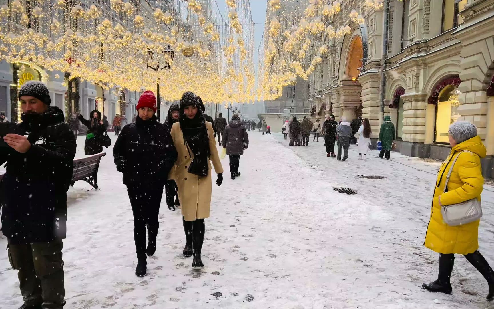 【4k超高清俄罗斯】漫步冬季雪后的俄罗斯首都莫斯科 2023.11