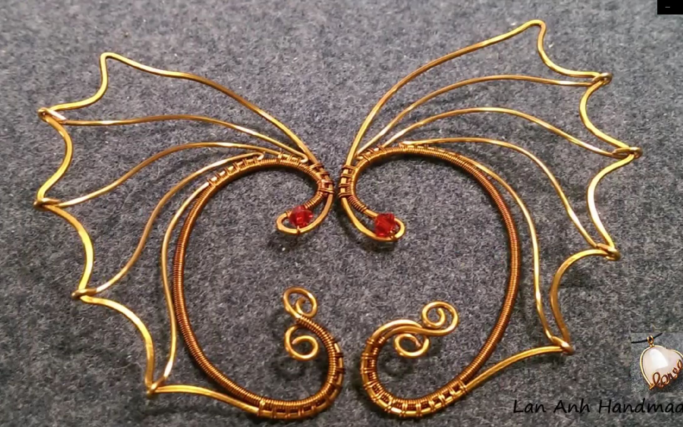 【金属绕线】龙之翼耳挂 | 绕线耳饰 | lan anh handmade