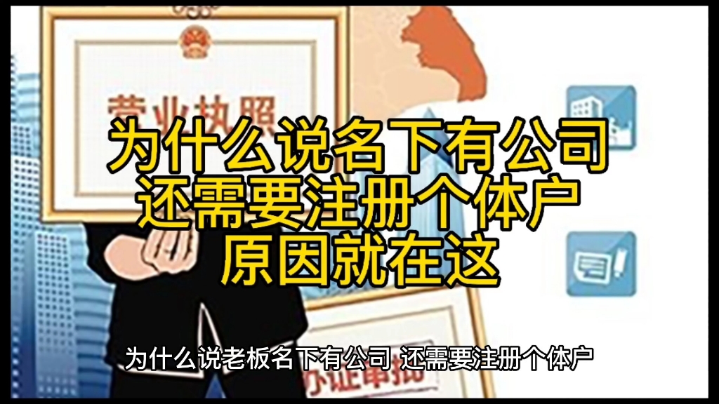 为什么说名下有公司,还需要注册个体户,原因就在这哔哩哔哩bilibili