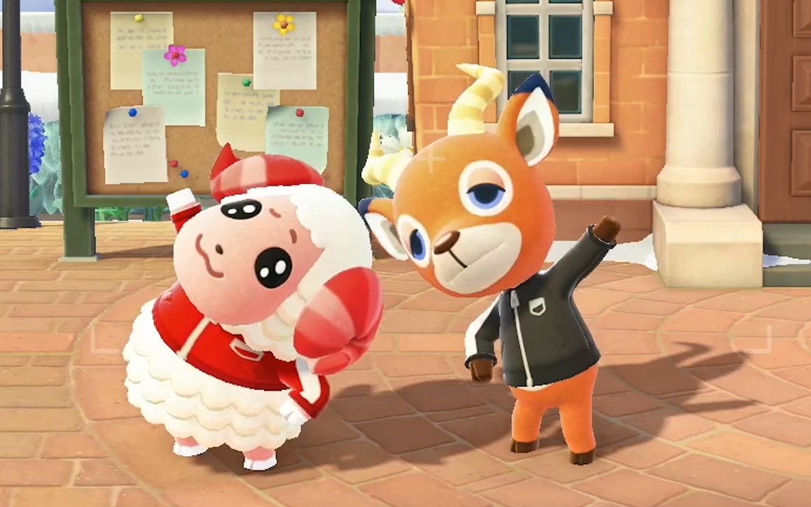 活动作品动物森友会茶茶丸和彼得一起做运动