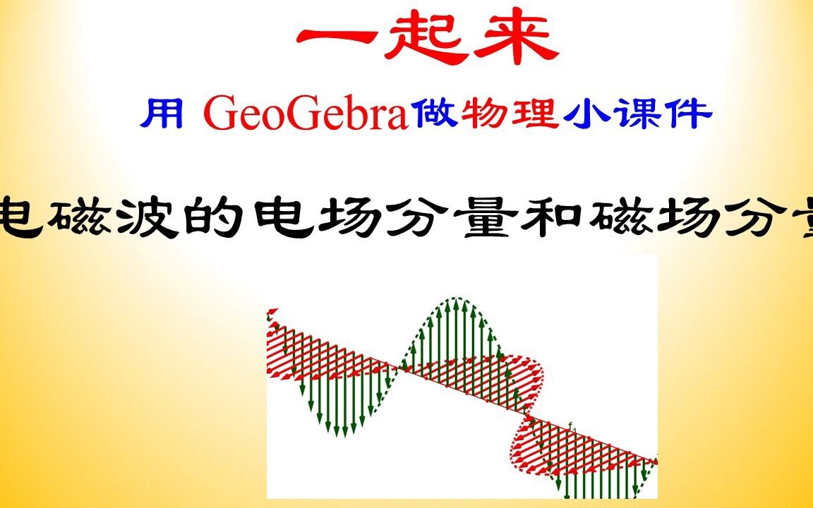 【89.5】用 GeoGebra做物理小课件—电磁波的电场分量和磁场分量哔哩哔哩bilibili