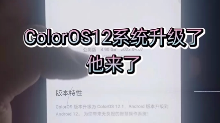 coloros12系统升级了 利用我的OPPOReno3 5G 就升级了