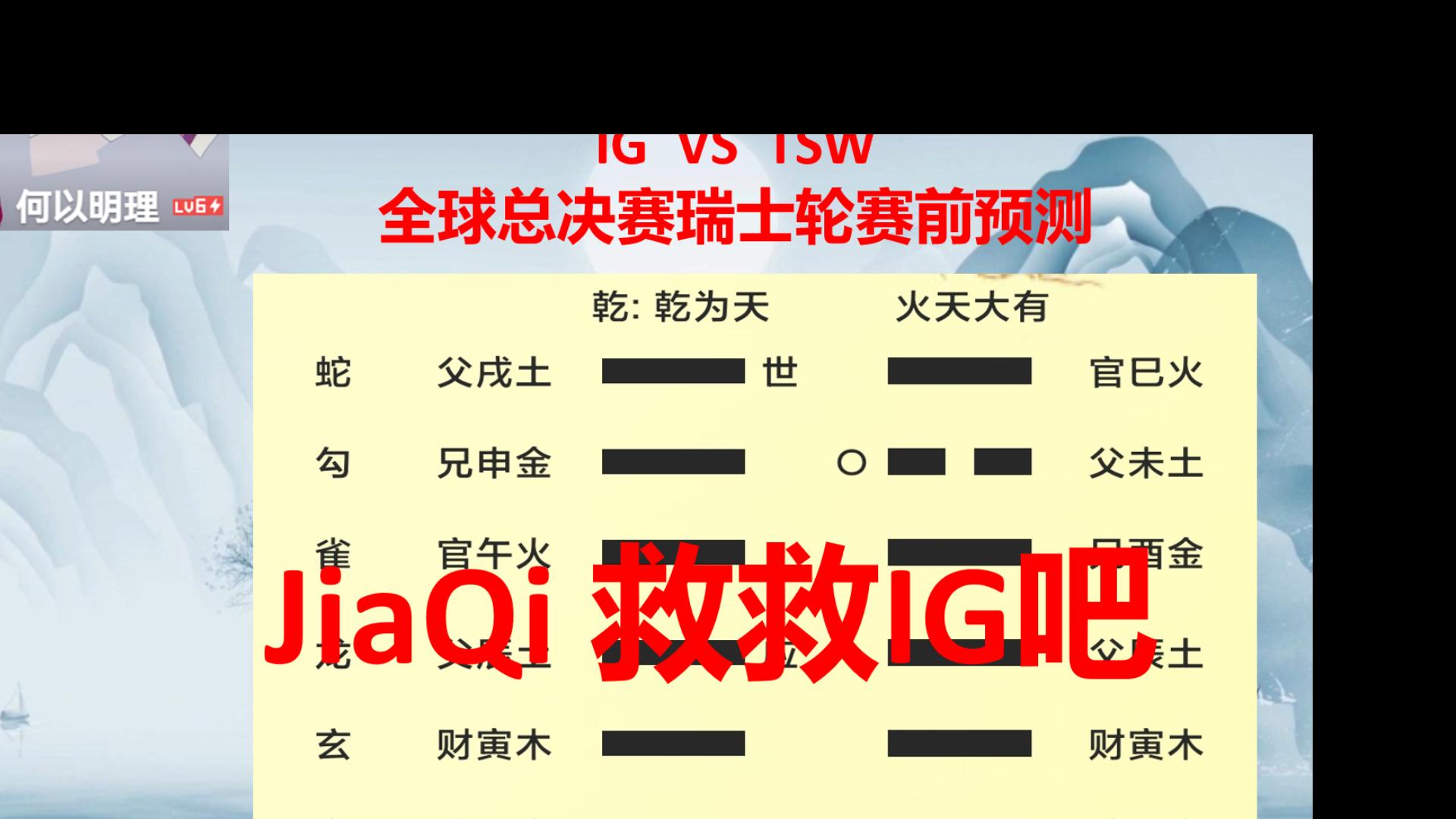 IG  VS  TSW  总决赛瑞士轮赛前预测