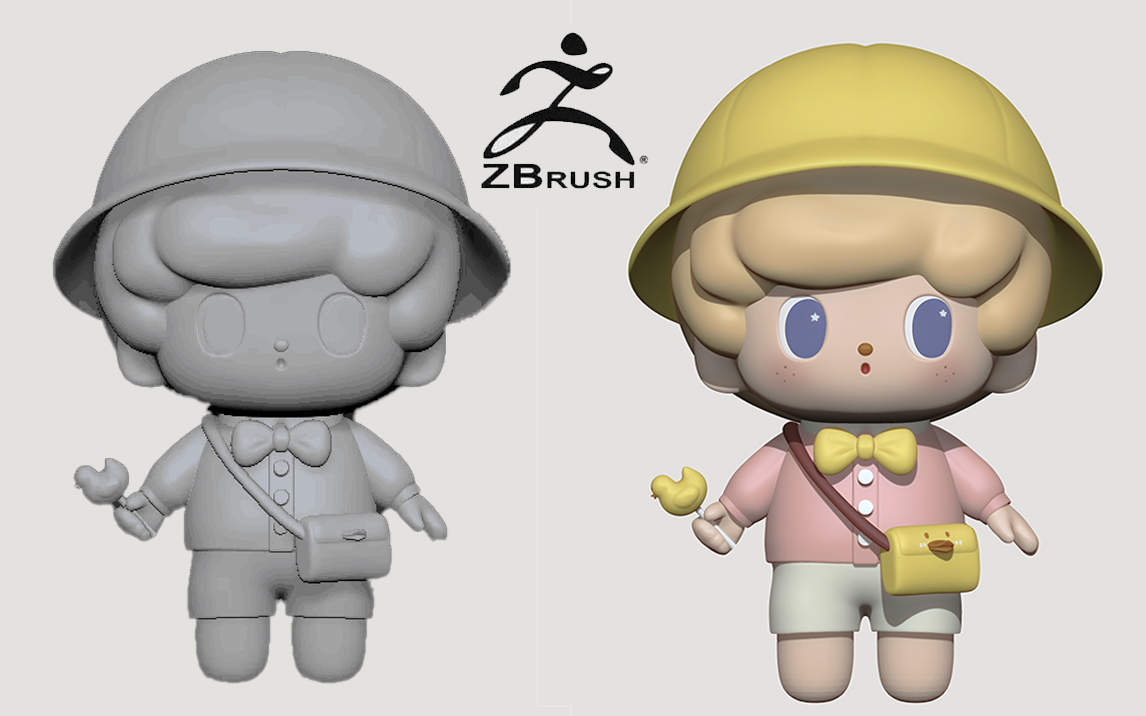 【zbrush新手教程】从球教你制作3d泡泡玛特手办模型,小白最适合学的
