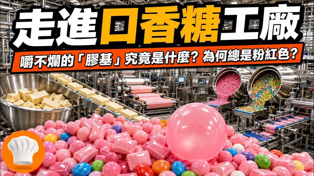 【美食文化】全球每年嚼掉5,600亿颗！原本想拿来制造轮胎的天然树胶，如何走进口香糖工厂，变成一门300亿美元生意？【超级后厨】