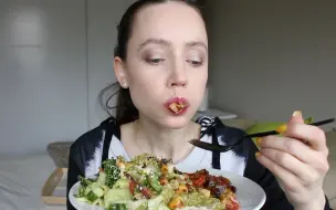 Скачать видео: ASMR Eating Sounds | Vegetable Gratin & Pasta Salad | Mukbang