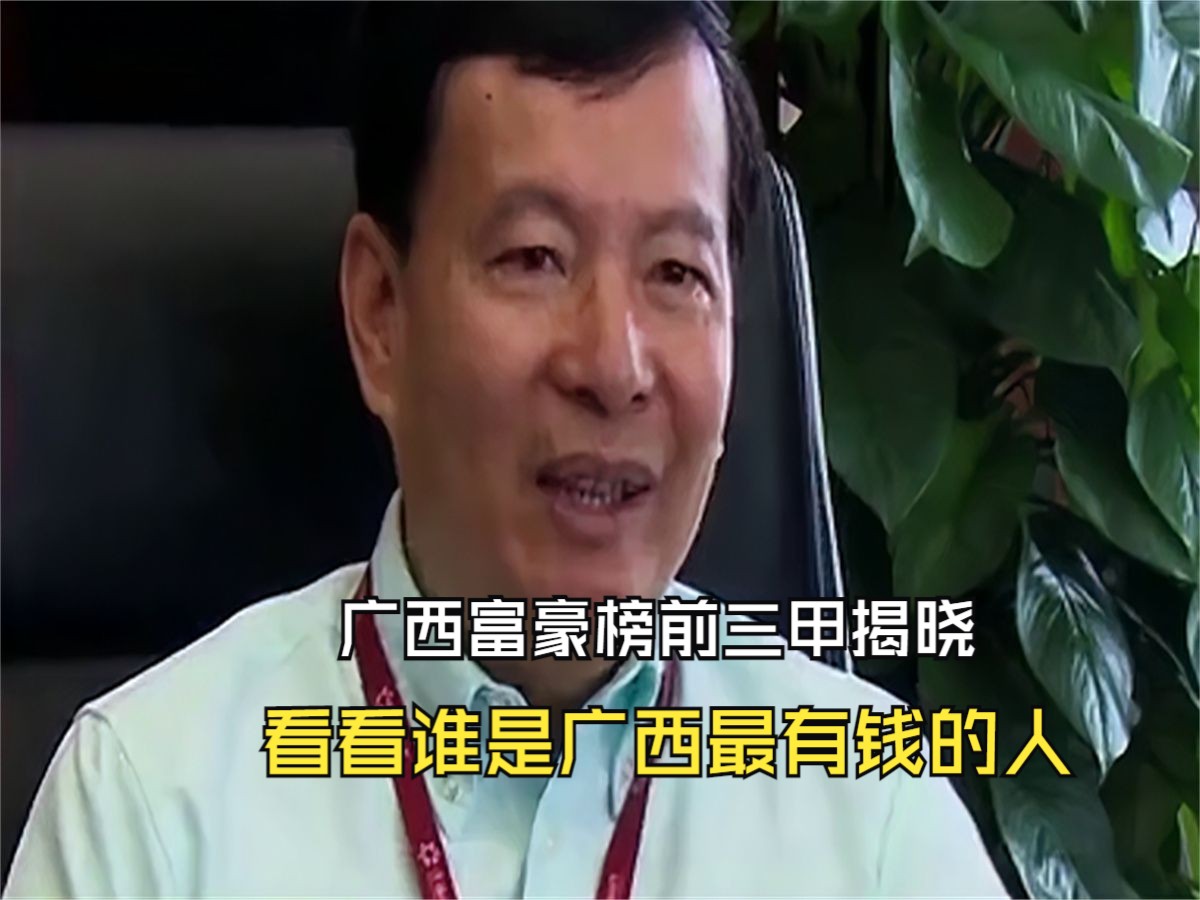 广西富豪榜前三甲揭晓,看看谁是广西最有钱的人,身价超百亿