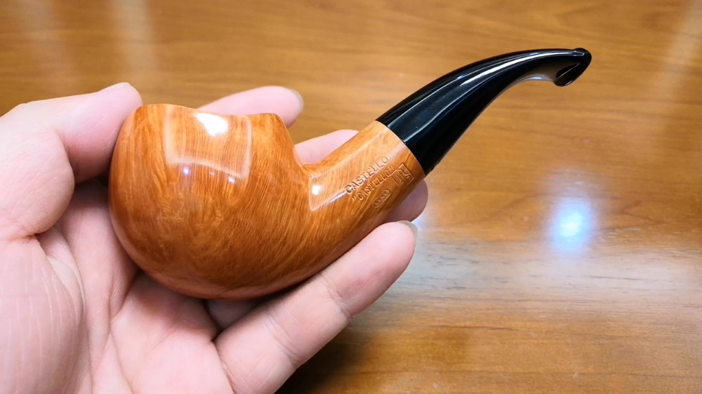 "castello"城堡级 kkkk 火焰花口大苹果弯斗,进口意大利石楠木烟斗