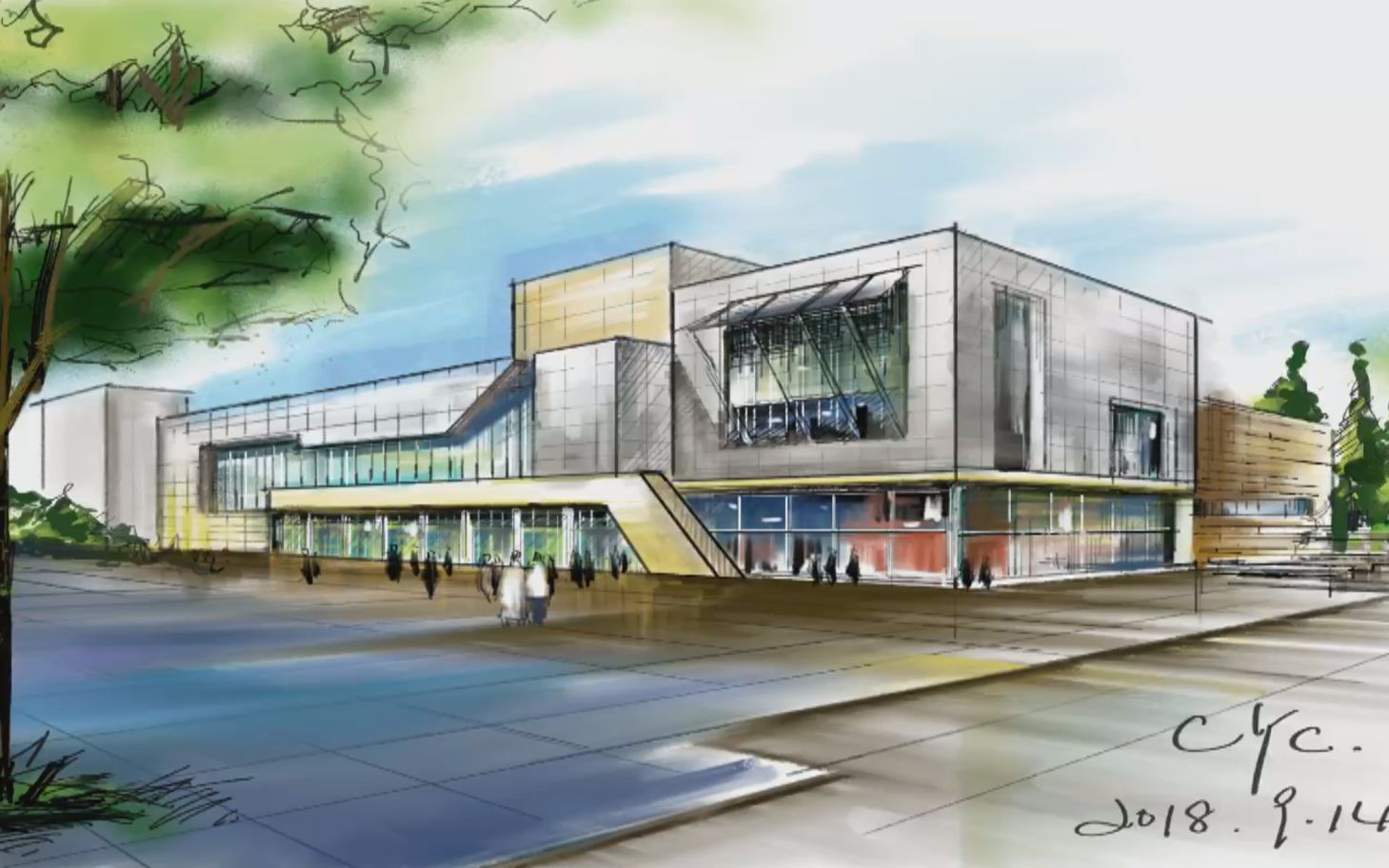 【procreate】【建筑手绘】ipad快速表现建筑效果图_哔哩哔哩_bilibili