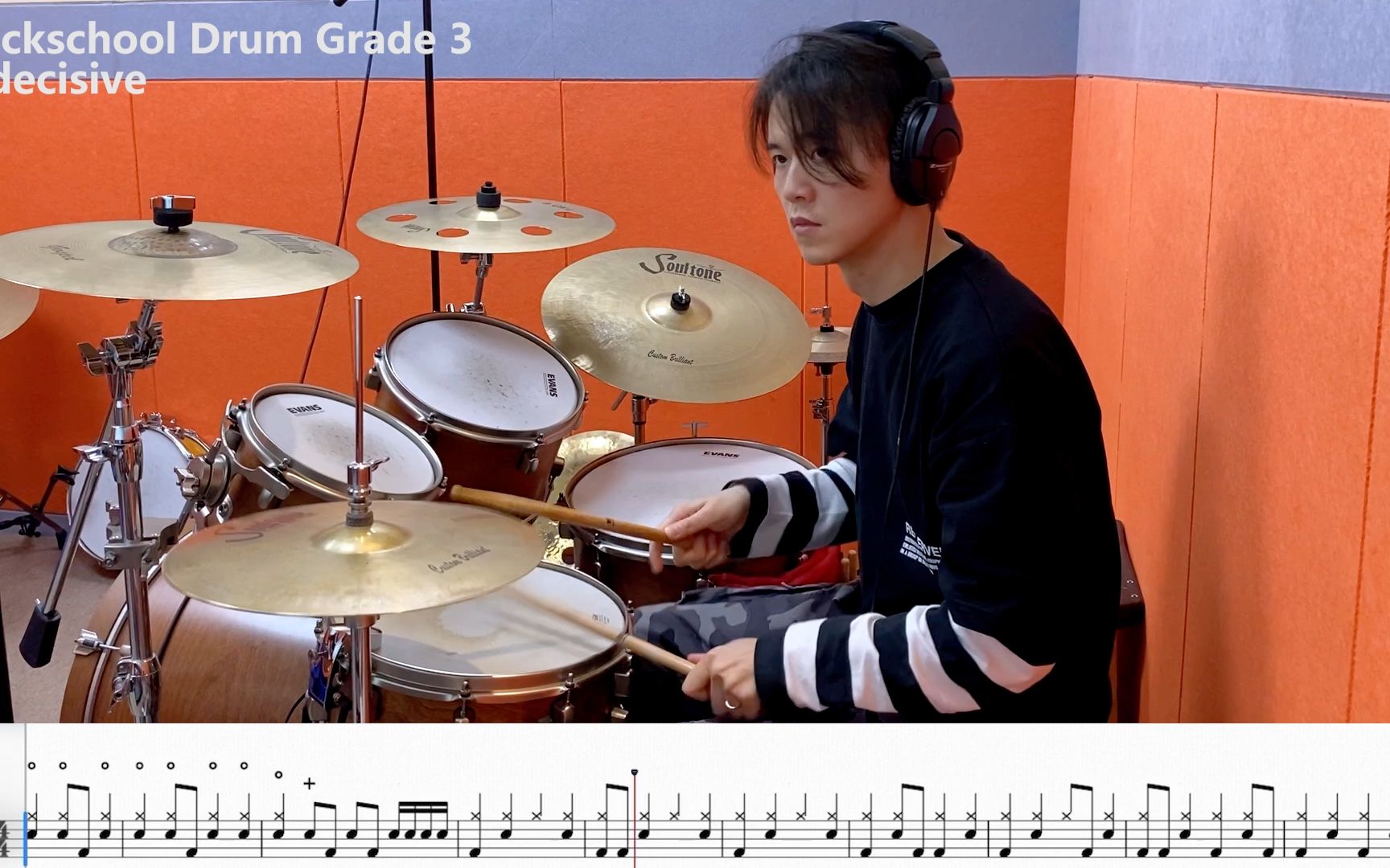 [图]【Rockschool 架子鼓】Grade3- Indecisive 示范 | 动态鼓谱