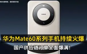 Download Video: 华为Mate60系列手机持续火爆，国产供应链订单全面爆满！