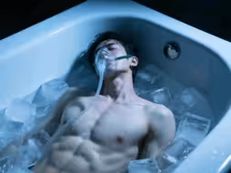 冰镇昏迷高烧的白嫩腹肌帅哥