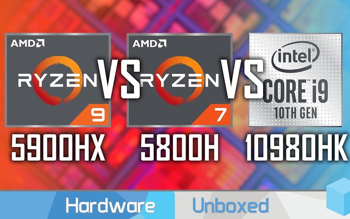 hardwareunboxedamdryzen95900hxvsryzen75800h跑分评测i9破坏者自动