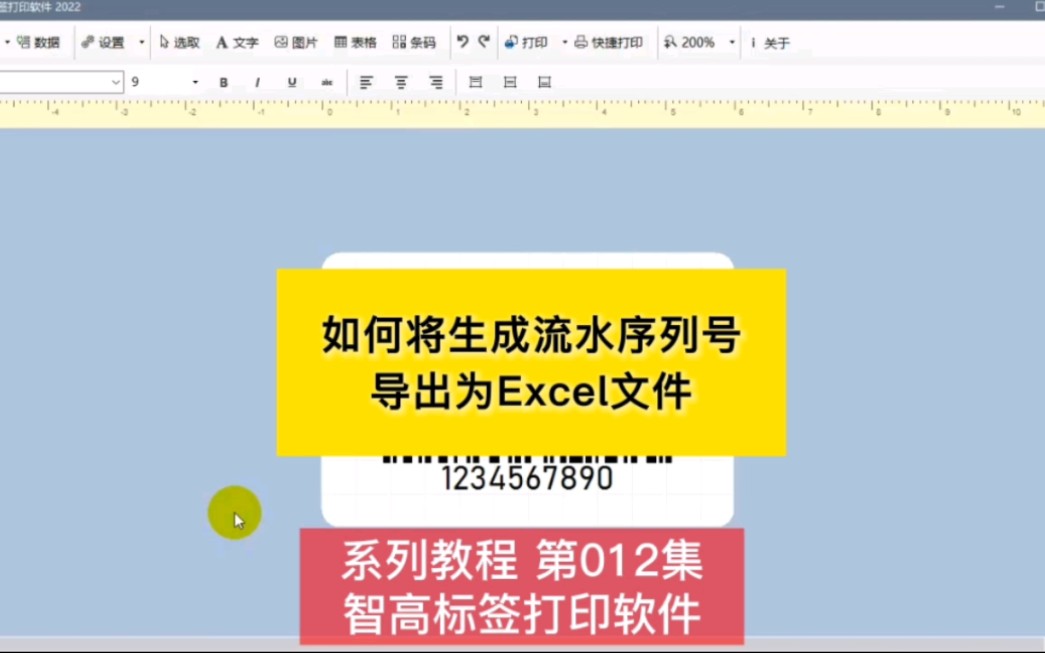 生成打印流水号标签,导出流水号Excel文件 [智高标签打印软件]哔哩哔哩bilibili