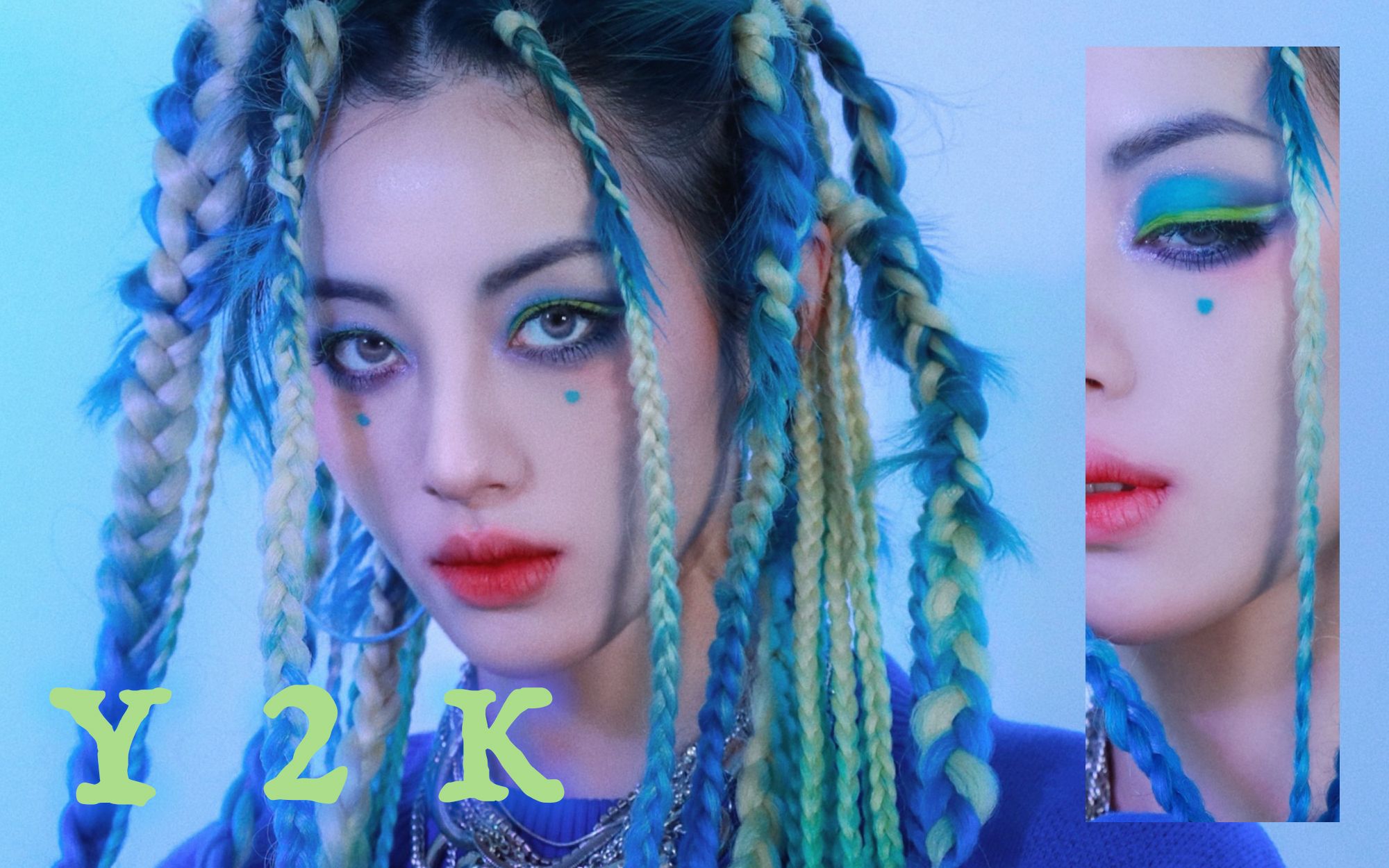 unikong/赛博朋克2077会梦见y2k千禧辣妹么?撞色y2k风妆容