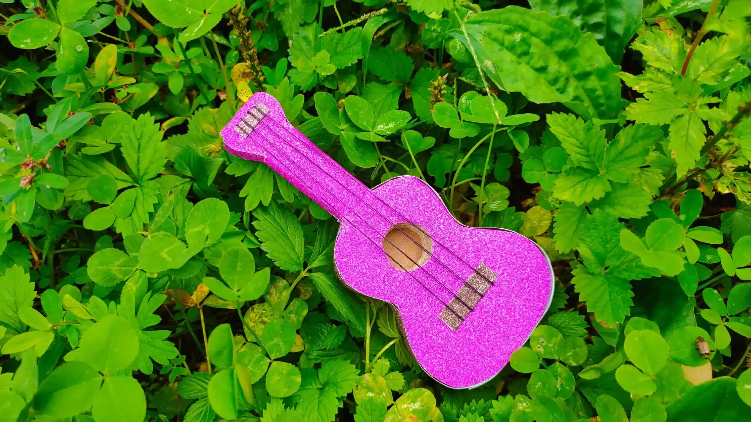 巧用纸盒变废为宝之小吉他手工教程