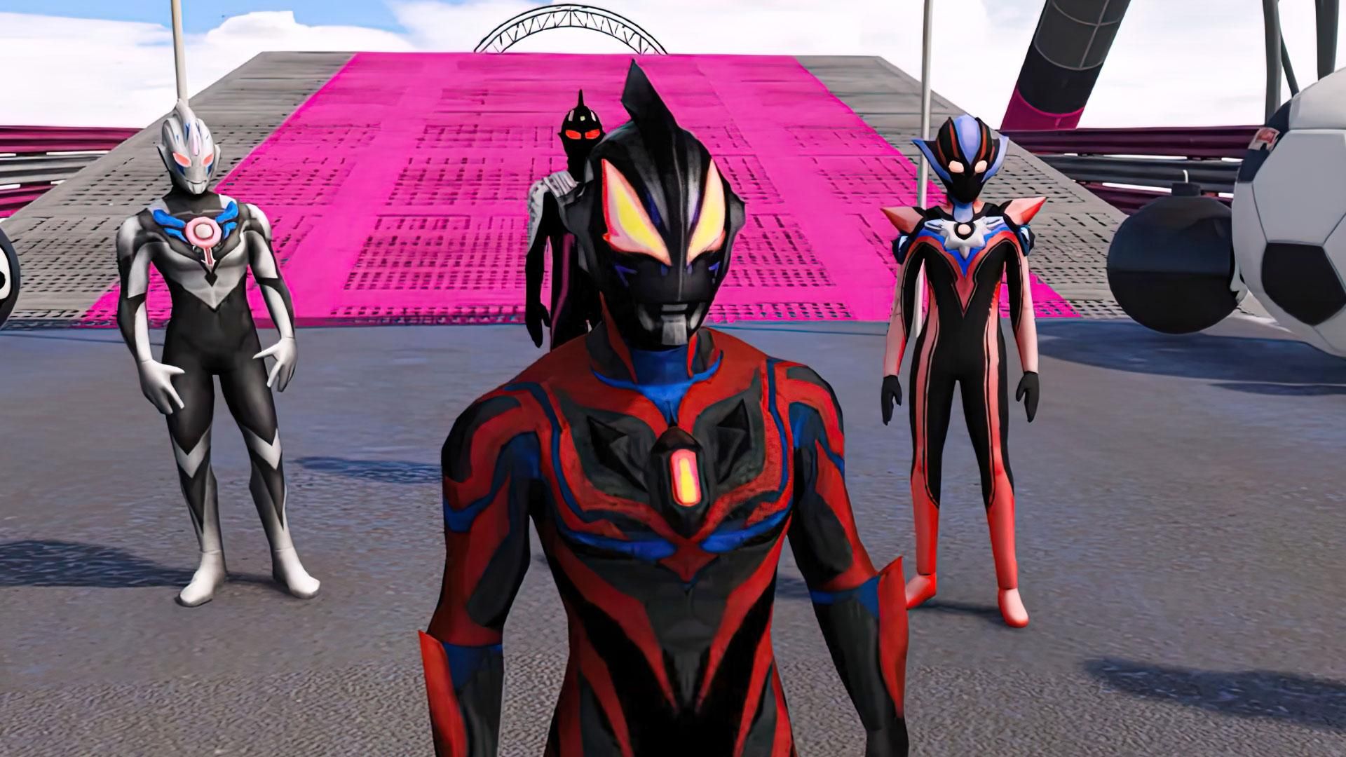 黑暗奥特曼抓住了小奥特曼,赛罗贝利亚和泰罗前来营救