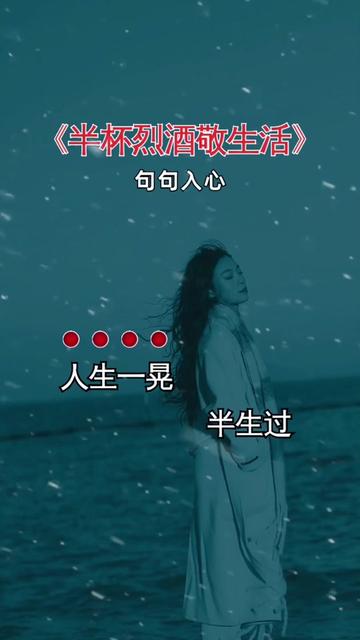半杯烈酒敬生活 #伤感音乐 #歌词句句入心 #新歌上线