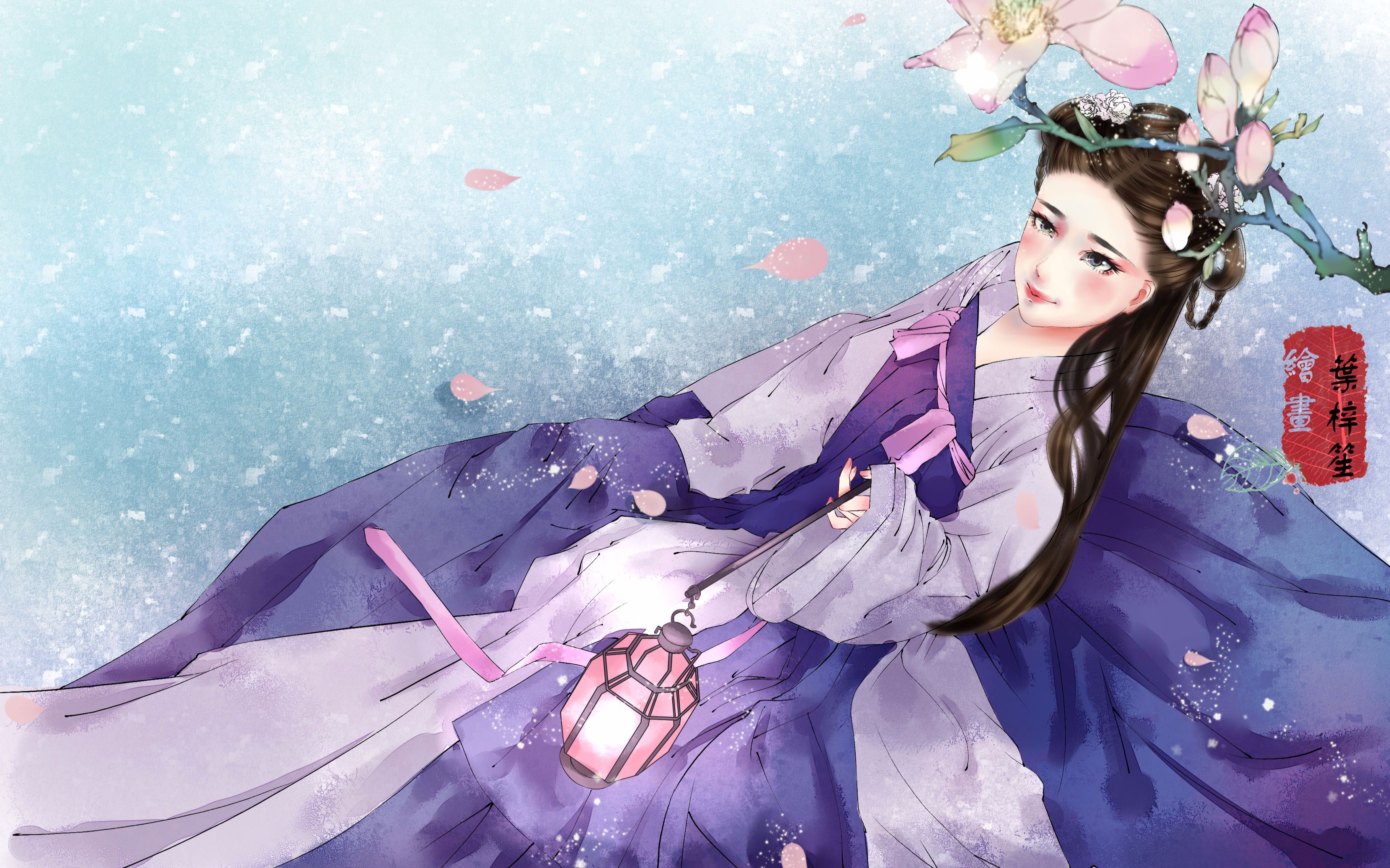 【板绘】古风提灯姑娘