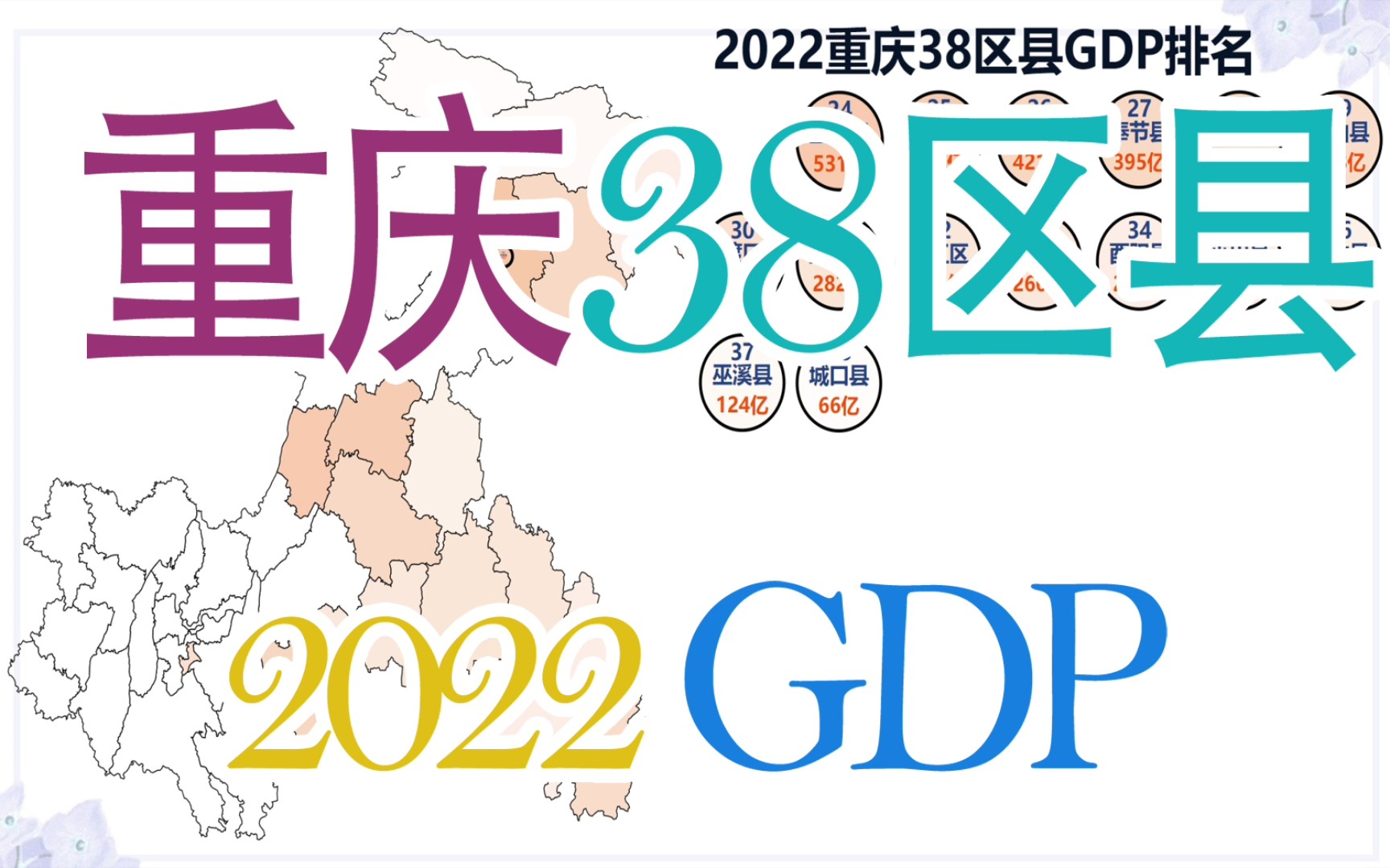 2022重庆38区县GDP排名,看去年重庆各区县经济地图哔哩哔哩bilibili