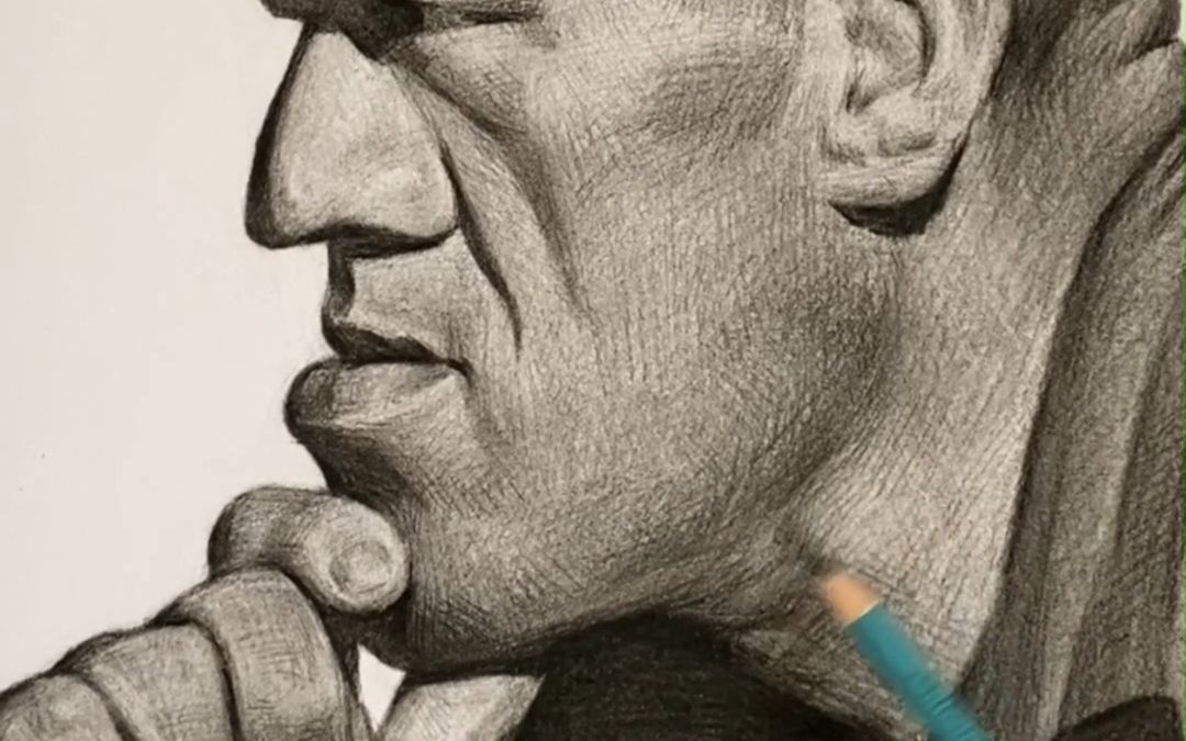 【教师示范】凯西老师示范素描男青年侧面像_哔哩哔哩_bilibili